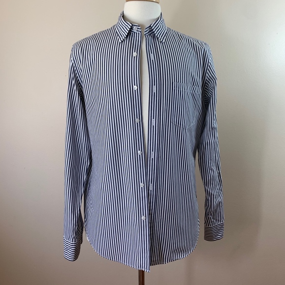J. Crew Mens Silk Striped Slim Dress Shirt - Picture 2 of 7